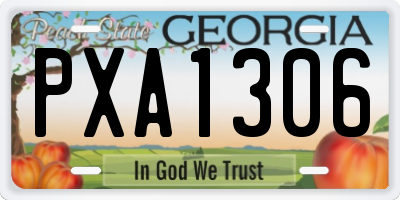GA license plate PXA1306