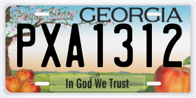 GA license plate PXA1312