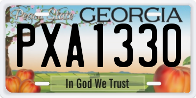 GA license plate PXA1330