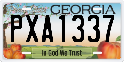 GA license plate PXA1337