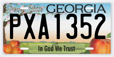GA license plate PXA1352