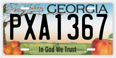 GA license plate PXA1367