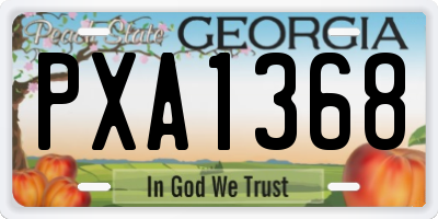 GA license plate PXA1368