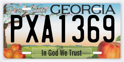 GA license plate PXA1369