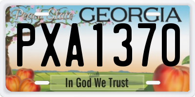 GA license plate PXA1370