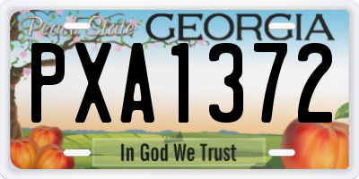 GA license plate PXA1372