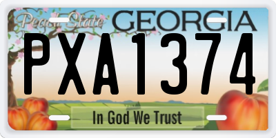 GA license plate PXA1374