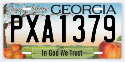 GA license plate PXA1379