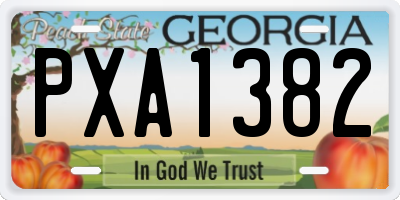 GA license plate PXA1382