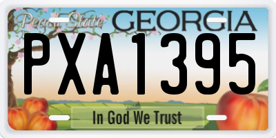 GA license plate PXA1395
