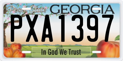 GA license plate PXA1397