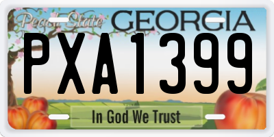 GA license plate PXA1399