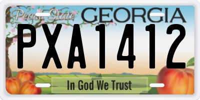 GA license plate PXA1412