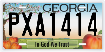 GA license plate PXA1414