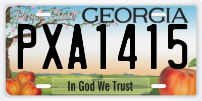 GA license plate PXA1415