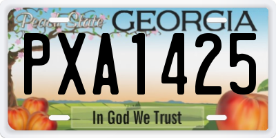 GA license plate PXA1425