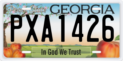 GA license plate PXA1426