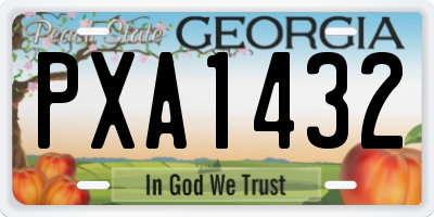 GA license plate PXA1432