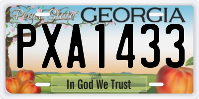 GA license plate PXA1433