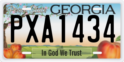 GA license plate PXA1434