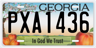 GA license plate PXA1436