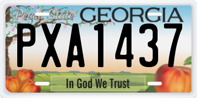 GA license plate PXA1437