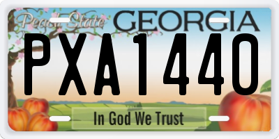 GA license plate PXA1440