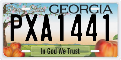 GA license plate PXA1441