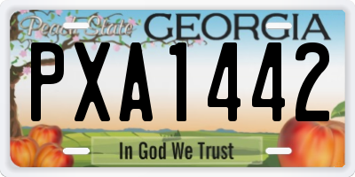 GA license plate PXA1442