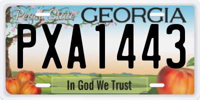 GA license plate PXA1443