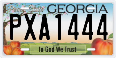GA license plate PXA1444