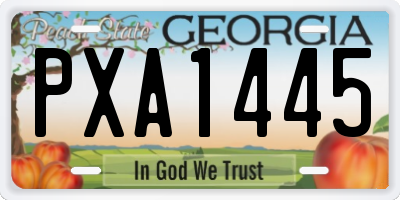 GA license plate PXA1445