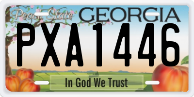 GA license plate PXA1446