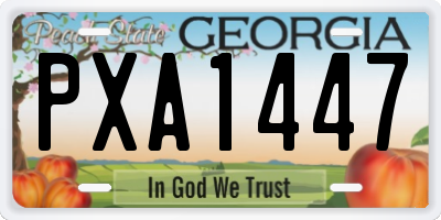 GA license plate PXA1447