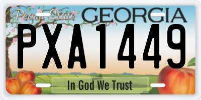 GA license plate PXA1449