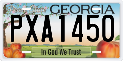 GA license plate PXA1450