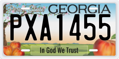GA license plate PXA1455