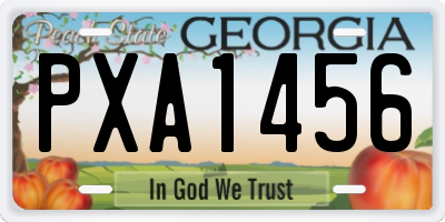 GA license plate PXA1456