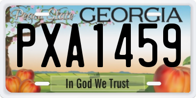 GA license plate PXA1459