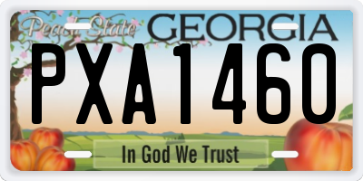 GA license plate PXA1460