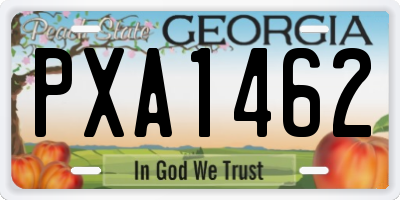 GA license plate PXA1462
