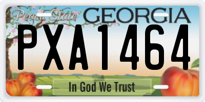 GA license plate PXA1464