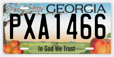 GA license plate PXA1466