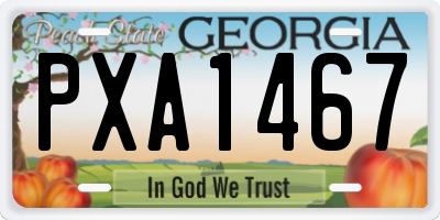 GA license plate PXA1467