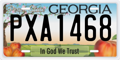 GA license plate PXA1468