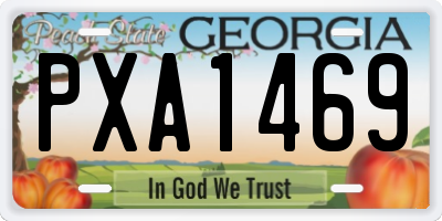GA license plate PXA1469