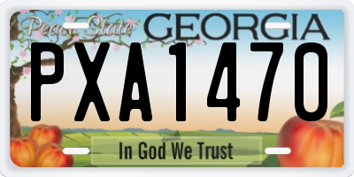 GA license plate PXA1470