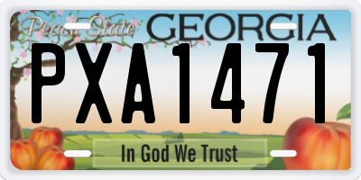 GA license plate PXA1471