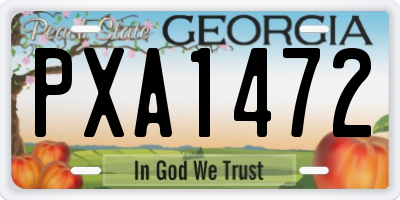 GA license plate PXA1472