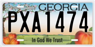 GA license plate PXA1474